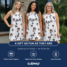 Friends in matching Women's Tropic Tangle Custom Face Tank Dress — a group gift photo