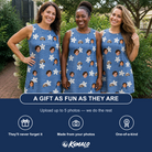 Friends in matching Women's Bloom Lagoon Custom Face Tank Dress — a group gift photo