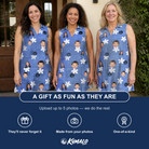 Friends in matching Women's Bloom Lagoon Custom Face V-Neck Dress — a group gift photo