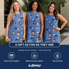 Friends in matching Women's Mako Minnows Custom Face Tank Dress — a group gift photo
