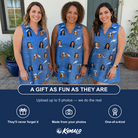 Friends in matching Women's Mako Minnows Custom Face V-Neck Dress — a group gift photo