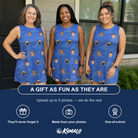 Friends in matching Women's Briny Bliss Custom Face Tank Dress — a group gift photo