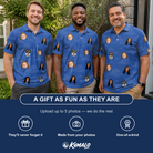 Friends in matching Men's Briny Bliss Custom Face Polo Shirt — a group gift photo