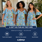 Friends in matching Women's Sea Pony Society Custom Face Off-Shoulder Dress — a group gift photo