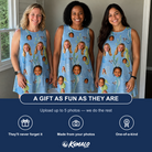 Friends in matching Women's Sea Pony Society Custom Face Tank Dress — a group gift photo
