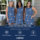 Friends in matching Women's Wave Wobble Custom Face Tank Dress — a group gift photo