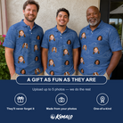 Friends in matching Men's Wave Wobble Custom Face Polo Shirt — a group gift photo