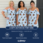 Friends in matching Women's Aquatic Antics Custom Face Off-Shoulder Dress — a group gift photo