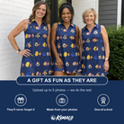 Friends in matching Women's Tide Tangos Custom Face V-Neck Dress — a group gift photo