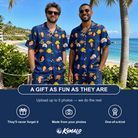 Friends in matching Men's Tide Tangos Custom Face Shirt & Shorts Set — a group gift photo