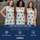 Friends in matching Women's Surf Symphony Custom Face V-Neck Dress — a group gift photo