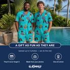 Friends in matching Men's Anemone Amour Custom Face Shirt & Shorts Set — a group gift photo