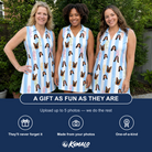 Friends in matching Women's Seahorse Serenade Custom Face V-Neck Dress — a group gift photo