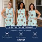Friends in matching Women's Coral Current Custom Face Tank Dress — a group gift photo