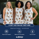 Friends in matching Women's Ananas Afterglow Custom Face Tank Dress — a group gift photo