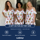 Friends in matching Women's Ukulele Utopia Custom Face Off-Shoulder Dress — a group gift photo
