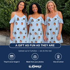 Friends in matching Women's Chrome Fronds Custom Face Off-Shoulder Dress — a group gift photo
