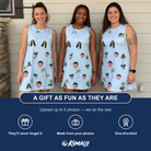 Friends in matching Women's Chrome Fronds Custom Face Tank Dress — a group gift photo