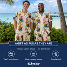 Friends in matching Men's Sundown Swizzles Custom Face Shirt & Shorts Set — a group gift photo