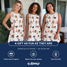 Friends in matching Women's Magma Mambo Custom Face Tank Dress — a group gift photo