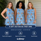 Friends in matching Women's Retro Riptide Custom Face Tank Dress — a group gift photo