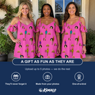 Friends in matching Women's Vintage Volcano Custom Face Off-Shoulder Dress — a group gift photo