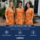 Friends in matching Women's Pineapple Jukebox Custom Face Off-Shoulder Dress — a group gift photo