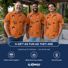 Friends in matching Men's Pineapple Jukebox Custom Face Polo Shirt — a group gift photo