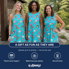 Friends in matching Women's Razzle Riot Custom Face Tank Dress — a group gift photo