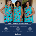 Friends in matching Women's Razzle Riot Custom Face V-Neck Dress — a group gift photo