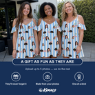 Friends in matching Women's Orchard Oddball Custom Face Off-Shoulder Dress — a group gift photo