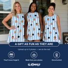 Friends in matching Women's Orchard Oddball Custom Face Tank Dress — a group gift photo