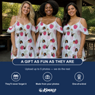 Friends in matching Women's Drupelet Dance Custom Face Off-Shoulder Dress — a group gift photo