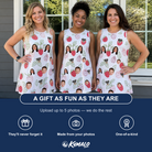 Friends in matching Women's Drupelet Dance Custom Face Tank Dress — a group gift photo