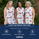 Friends in matching Women's Drupelet Dance Custom Face V-Neck Dress — a group gift photo