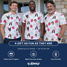Friends in matching Men's Drupelet Dance Custom Face Polo Shirt — a group gift photo