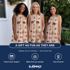 Friends in matching Women's Brambly Bounce Custom Face Tank Dress — a group gift photo