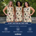 Friends in matching Women's Cherry Chomp Custom Face Tank Dress — a group gift photo