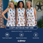 Friends in matching Women's Tangy Tresses Custom Face V-Neck Dress — a group gift photo