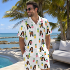 Real-life photo of someone wearing Men's Tangy Tresses Custom Face Shirt & Shorts Set — custom faces printed all-over