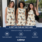 Friends in matching Women's Cobalt Cobblers Custom Face Tank Dress — a group gift photo