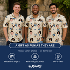 Friends in matching Men's Cobalt Cobblers Custom Face Polo Shirt — a group gift photo