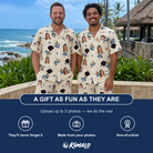 Friends in matching Men's Cobalt Cobblers Custom Face Shirt & Shorts Set — a group gift photo
