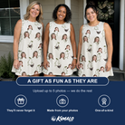 Friends in matching Women's Pear Pressure Custom Face Tank Dress — a group gift photo