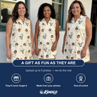 Friends in matching Women's Pear Pressure Custom Face V-Neck Dress — a group gift photo