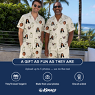 Friends in matching Men's Pear Pressure Custom Face Shirt & Shorts Set — a group gift photo