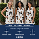 Friends in matching Women's Juicy Jewels Custom Face V-Neck Dress — a group gift photo