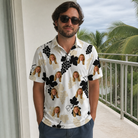 Real-life photo of someone wearing Men's Juicy Jewels Custom Face Polo Shirt — custom faces printed all-over