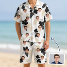 Man wearing Men's Juicy Jewels Custom Face Shirt & Shorts Set — custom faces printed all-over