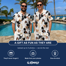 Friends in matching Men's Juicy Jewels Custom Face Shirt & Shorts Set — a group gift photo